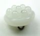 Antique Charmstring Glass Button White Hexagon Flower Swirl Back 7/16 