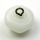 Antique Charmstring Glass Button White Hexagon Flower Swirl Back 7/16 