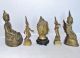 5 Vintage Chinese,  Tibetan Or South Asian Brass Buddhas & Statues (5.  9 