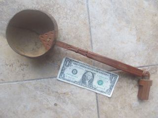 Antique Folk Art Maritime Coconut Dipper,  Hand Made By Sailor,  Navy,  Whaler photo