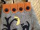 New Halloween Wool Applique Penny Rug Black Cat Ditty Bag Primitive Folkart Jk Primitives photo 1