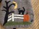 New Halloween Wool Applique Penny Rug Black Cat Ditty Bag Primitive Folkart Jk Primitives photo 2
