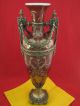 Porcelain Urn Chinese Vase Handmade Bronze Crackle Hand Painted & Gold Trim Vases photo 6