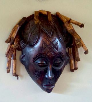 Tshokwe Chokwe Wooden African Tribal Mask Congo Zaire photo