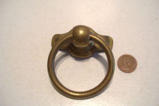 Antique Brass Drawer Pull Handle 2 1/4 Inch Ring photo