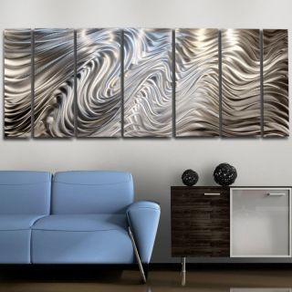 Silver Modern Metal Wall Art Abstract Home Decor - Hypnotic Sands - Jon Allen photo