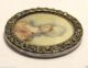 Antique French Silver+jewels+painted Miniature Marie Antoniette Portrait Button Buttons photo 3