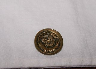 Vintage Antique Raised Fish Metal Clothing Button - Loop Shank - Sew - Art - Craft photo