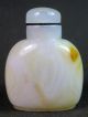 Eximious Chinese Elder Scenery Pine Tree Carved Natural Agate Snuff Bottle Snuff Bottles photo 3