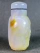 Eximious Chinese Elder Scenery Pine Tree Carved Natural Agate Snuff Bottle Snuff Bottles photo 4