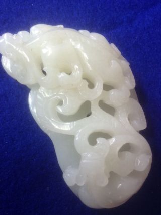 Chinese Vintage Mutton Fat White Jade Plaque photo