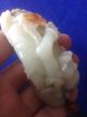 Large And Heavy Well - Craved Chinese Vintage White Jade Toggle (with Red Skin) Necklaces & Pendants photo 5