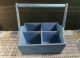 Primitive Tool Garden Wooden Carrier Divided Box W/ Grungy Dry Blue Paint Primitives photo 2