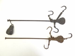 Two Antique Old Metal Cast Iron Scale Weight Balance Arms Parts Hardware photo