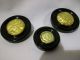 Vintage Set Of 3 Bakelite Buttons Black & Yellow Gold Or Brass Inlayed Center Buttons photo 11