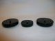 Vintage Set Of 3 Bakelite Buttons Black & Yellow Gold Or Brass Inlayed Center Buttons photo 5