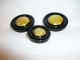 Vintage Set Of 3 Bakelite Buttons Black & Yellow Gold Or Brass Inlayed Center Buttons photo 7