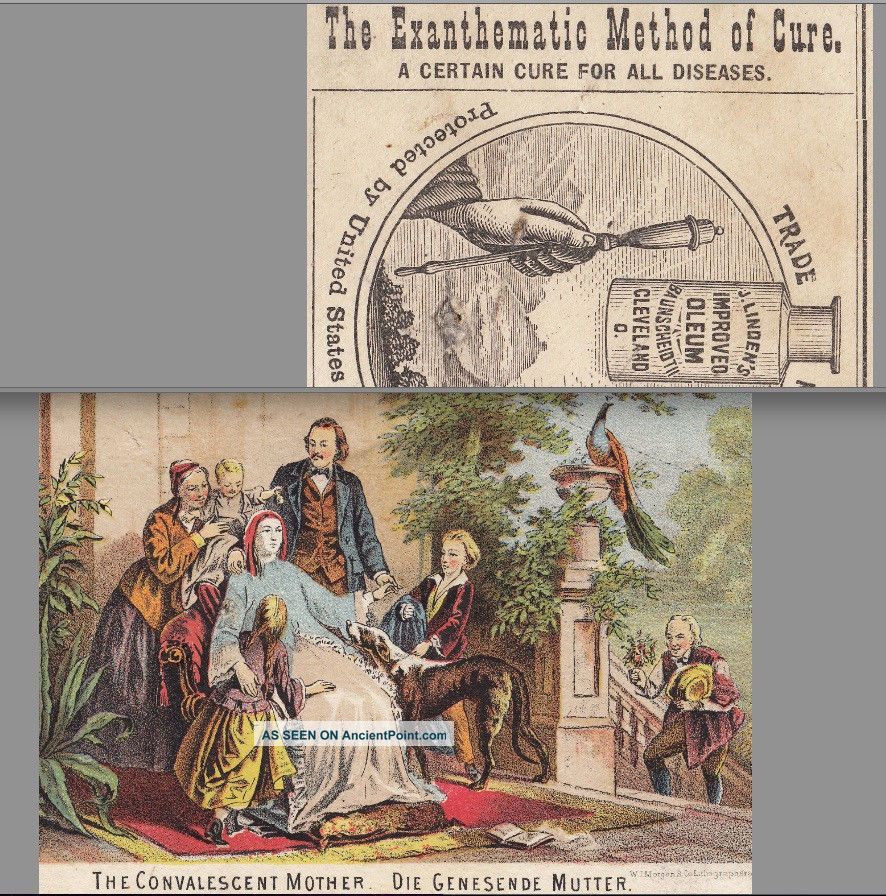 Exanthematic Method Certain Cure Of All Diseases Lindens Oleum Cleveland Oh Card Quack Medicine photo