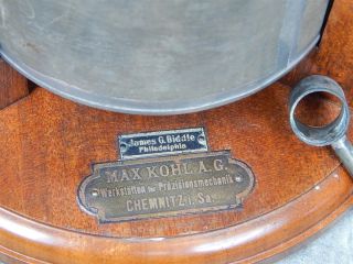 Antique Max Kohl Chemistry Lab Equipment In Wood Stand. . . photo