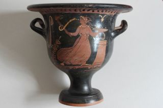 Quality Ancient Greek Pottery Red Figure Crater 4th Cent Bc Magna Graecia Wine photo