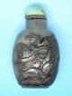 Chinese Agate Bottle “eight Horses” With Turquoise Cap. Chinese photo 3