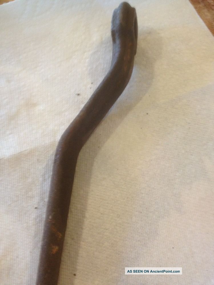 Antique Metal Cast Iron Woodstove Lid Lifter Handle 10 - Ws - 18 Triangle Hole Stoves photo