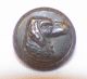 2 Antique Dog Head Picture Buttons Silvertone Metal Victorian 1 Large 1 Small Buttons photo 2