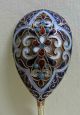 Antique Imperial Russian Spoons Silver & Cloisonne,  Gilded.  A Pair.  Very Pretty. Russian photo 1