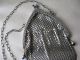Antique Art Nouveau G Silver Cobalt Blue Jewel Charm Clasp Chain Mail Mesh Purse Art Nouveau photo 3