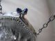 Antique Art Nouveau G Silver Cobalt Blue Jewel Charm Clasp Chain Mail Mesh Purse Art Nouveau photo 5