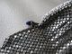 Antique Art Nouveau G Silver Cobalt Blue Jewel Charm Clasp Chain Mail Mesh Purse Art Nouveau photo 6