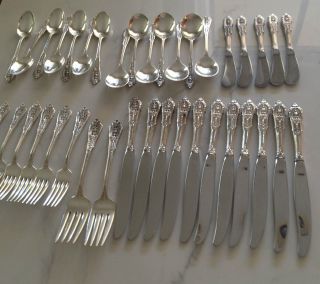 Rosepoint Sterling Silver Flatware Set By Wallace photo