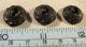 Of 6 Black Glass Thick Decorative 2 Hole Buttons Buttons photo 3