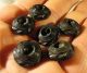 Of 6 Black Glass Thick Decorative 2 Hole Buttons Buttons photo 4