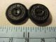 Of 4 Pairs Of 2 Hole Antique Victorian - Art Deco Black Glass Buttons Buttons photo 11