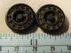 Of 4 Pairs Of 2 Hole Antique Victorian - Art Deco Black Glass Buttons Buttons photo 3