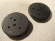 Of 4 Pairs Of 2 Hole Antique Victorian - Art Deco Black Glass Buttons Buttons photo 5