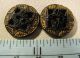 Of 4 Pairs Of 2 Hole Antique Victorian - Art Deco Black Glass Buttons Buttons photo 6