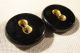 Of 4 Pairs Of 2 Hole Antique Victorian - Art Deco Black Glass Buttons Buttons photo 7