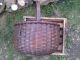 1800s New England Early Hand Woven Splint Gathering Basket Primitives photo 5