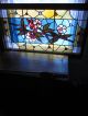 C.  1890 Antique Aesthetic Combination Stained Glass Window,  18 Jewels,  Old Frame 1900-1940 photo 7