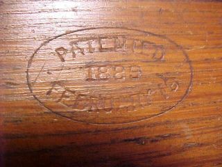 Pat.  Feb 19,  1889 Oak Folding Box For Sewing Maching Parts Antique photo