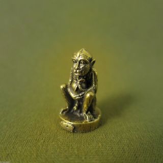 Wealth Monkey Intelligence Rich Lucky Good Business Sacred Charm Thai Amulet photo