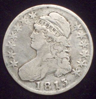 1813 Bust Half Dollar Silver O - 103 Rare Vf Details Authentic Colonial Coin photo