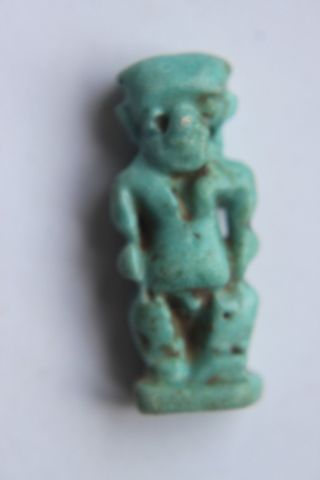 Ancient Egyptian Faience Amulet Ptah 30th Dyn 380 Bc photo