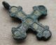 Viking Period Bronze & Enameled Cross Scandinavian Norse Pendant 1000 Ad Vf+++ Scandinavian photo 1