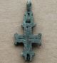 British Find Medieval Bronze Double Cross Pilgrim Encolpion 900 - 1300 Ad Vf+++ British photo 2
