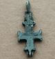 British Find Medieval Bronze Double Cross Pilgrim Encolpion 900 - 1300 Ad Vf+++ British photo 3