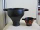 Large Ancient Greek Campanian Pottery Black Gloss Skyphos C.  4th Cent.  Bc Greek photo 1