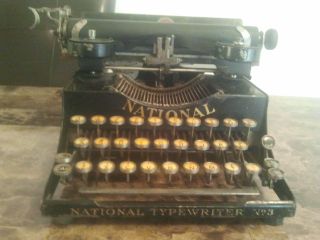 Very Rare Working Antique National No.  3 Typewriter photo